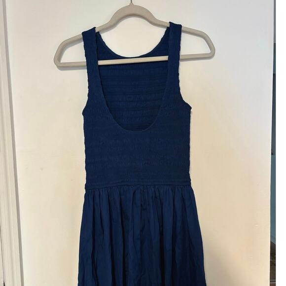 NWOT Madewell The Melody Scoopback Smocked Midi Dress In Blue Moon Size XS - Picture 7 of 8
